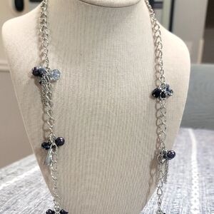 Chicos Elegant Silver and Purple Necklace 36"